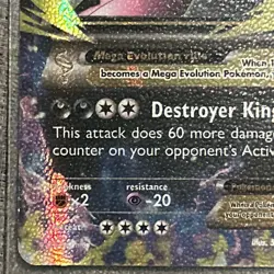Mega M Tyranitar EX ULTRA RARE 43/98 XY Ancient Origins Pokemon TCG Holo Foil - Image 2