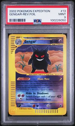 2002 Pokemon Gengar Reverse Holo Rare 13/165 E-Series Expedition PSA 9 MINT - Image 1