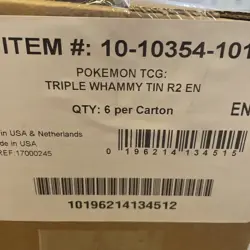 6 x Triple Whammy Collector Tin Sealed Case Pokemon TCG - Image 1