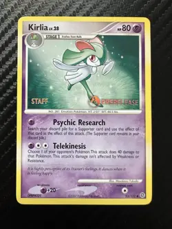 Pokemon Kirlia 53/132 Secret Wonders Prerelease STAFF Promo - Image 1