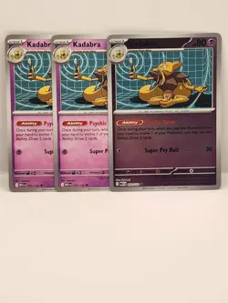 POKEMON Mega Evolution ALAKAZAM X2, Abra & Kadabra X 3 Playset Reverse - Image 3
