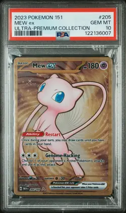 Pokemon TCG Mew EX Metal Gold Card 151 SV2a 205/165 PSA 10 Gem Mint - Image 1