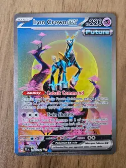 Iron Crown EX 206/162 Special Illustration Rare Temporal Forces Pokemon Holo SIR - Image 1