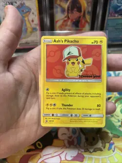 Pokemon Ash's Pikachu SM109 Sun & Moon Promo Lp Light Play - Image 1