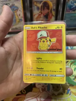 Pokemon Ash's Pikachu SM109 Sun & Moon Promo Lp Light Play - Image 2