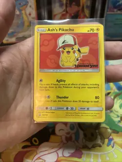 Pokemon Ash's Pikachu SM109 Sun & Moon Promo Lp Light Play - Image 4