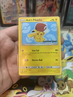 Pokemon Ash's Pikachu SM113 Sun & Moon Promo Lightly played LP - Image 1