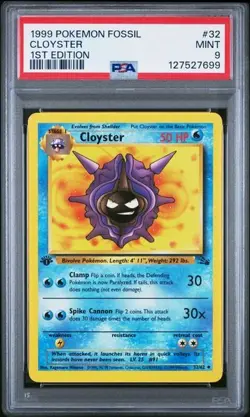 1999 Pokemon Fossil Cloyster 32/62 1st Edition PSA 9 Mint - Image 1
