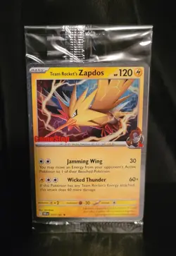 Pokemon: Team Rocket's Zapdos (GameStop Exclusive) Stamp Promo 070/182 SEALED - Image 1
