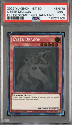 2022 Yu-Gi-Oh! Cyber Dragon GFP2-EN178 Ghost Rare PSA 9 MINT - Image 1