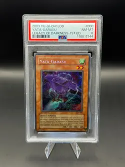 2003 YU-GI-OH! LOD-LEGACY OF DARKNESS 000 YATA-GARASU 1ST EDITION PSA 8 - Image 1