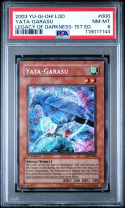 2003 YU-GI-OH! LOD-LEGACY OF DARKNESS 000 YATA-GARASU 1ST EDITION PSA 8 - Image 3