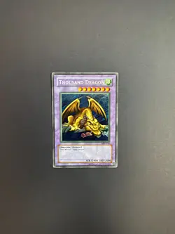 Yugioh Thousand Dragon Secret Rare unlimited MRD-143 MP Color Faded - Image 1