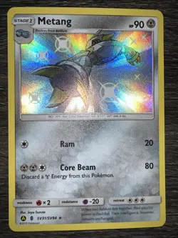 Metang SHINY SV31/SV94 Hidden Fates Holo Foil Rare Pokemon Card - Image 1