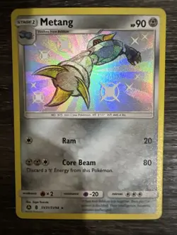 Metang SHINY SV31/SV94 Hidden Fates Holo Foil Rare Pokemon Card - Image 2