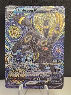 Umbreon CUSTOM Stained Glass Holo Van Gogh Shiny Pokemon Card For Display Only - Image 1