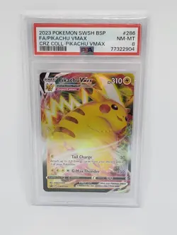 PSA 8 Pikachu VMAX SWSH286 Crown Zenith Pokemon Card - Image 1