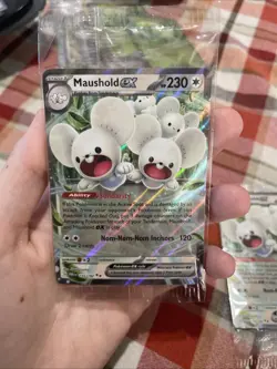 Pokemon Paldea Adventure Chest Black Star Promo SEALED Maushold EX 155/182 Card - Image 1