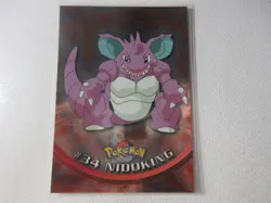 Nidoking Holo Blue Logo Topps Pokemon Card LP - Image 1