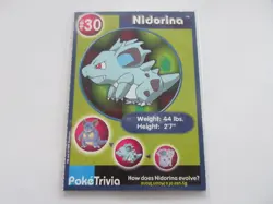Nidorina Burger King Poke Trivia Pokemon Card NM - Image 1