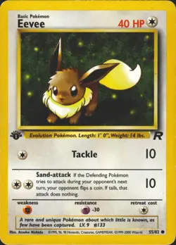 Eevee 55/82 1st Edition Common Team Rocket Pokemon Card LP - Image 1