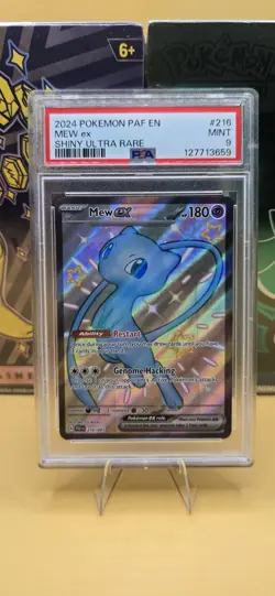 PSA 9 Mew ex 216/091 Shiny Ultra Rare-2024 Paldean Fates English Pokemon Card - Image 1