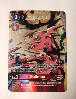 Digimon Card Game Guilmon BT17-008 Alt Art Signed Special Booster 2.0 Near Mint - Image 1