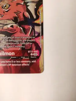 Digimon Card Game Guilmon BT17-008 Alt Art Signed Special Booster 2.0 Near Mint - Image 5