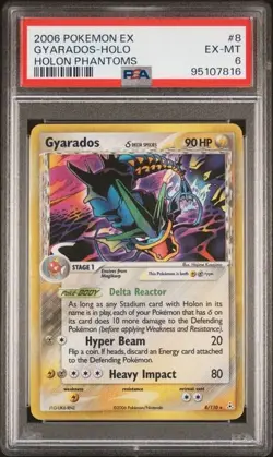 2006 POKEMON EX HOLON PHANTOMS #8 GYARADOS-HOLO PSA 6 EX-MT - Image 1