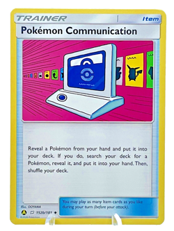 Pokemon Communication 152b/181-S&M Team Up Alt Art Promo Pokemon Trainer 2020 NM - Image 1