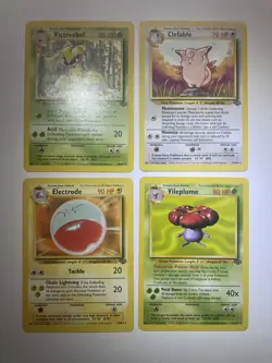 Pokemon Jungle Non Holo Rare Bundle Electrode 18/64 Clefable Vileplume WOTC - Image 1