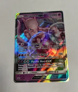 Mewtwo GX SM196 SM Black Star Promo HOLO RARE Pokemon TCG - Near Mint - Image 1