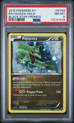 2015 POKEMON XY BLACK STAR PROMO RAYQUAZA #XY64 PSA 8 NM #112141416 CLEAN - Image 1