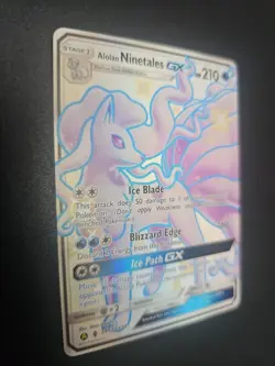 Pokemon Alolan Ninetales GX TCG Full Art SV53/SV94 NM Hidden Fates Shiny Vault - Image 3