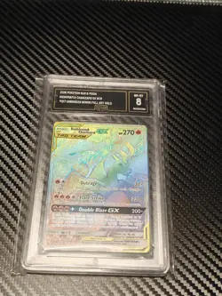 Charizard & Reshiram GX Pokemon Unbroken Bonds Secret Rare Graded GMA 8 - Image 2