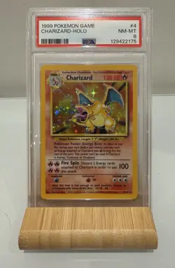 1999 Pokemon Base Set Unlimited #4 Charizard-Holo Rare PSA 8 NM-MT - Image 1