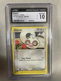 Pokemon TCG CGC Graded Slab Gem Mint 10- Slakoth 80/100 EX Sandstorm - Non Holo - Image 1