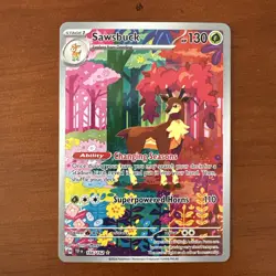 Pokemon TCG Sawsbuck 166/162 Temporal Forces Illustration Rare - Image 1