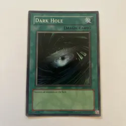 Yugioh Dark Hole LOB-052 Super Rare LP - Image 1