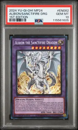 2024 Yu-Gi-Oh Albion the Sanctifire Dragon MP24-EN082 Prismatic PSA 10 (Aug 25) - Image 1