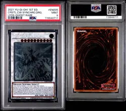 Yugioh PSA 9 Crystal Clear Wing Synchro Dragon Ghost Rare LED8-EN005 BGS CGC - Image 1