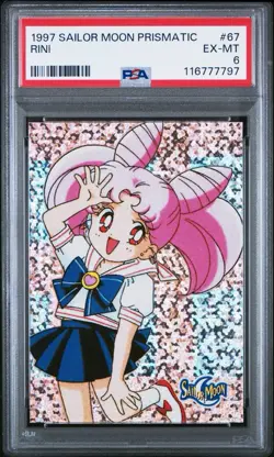 PSA 6 EX 1997 SAILOR MOON PRISMATIC #67 Vintage Dart Rare Anime Card Rini - Image 1