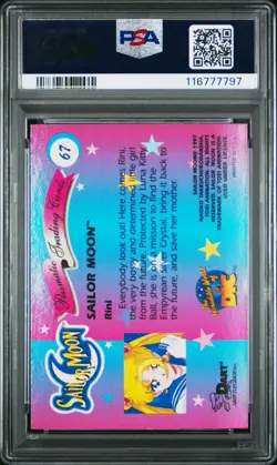 PSA 6 EX 1997 SAILOR MOON PRISMATIC #67 Vintage Dart Rare Anime Card Rini - Image 2