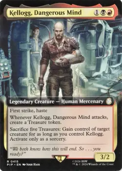 Kellogg, Dangerous Mind (Extended Art) [Fallout] Magic MTG NM Card - Image 1