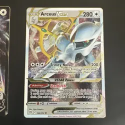 Arceus VSTAR + Arceus V Ultra Premium UPC Metal Card GameStop Exclusive Pokemon - Image 5