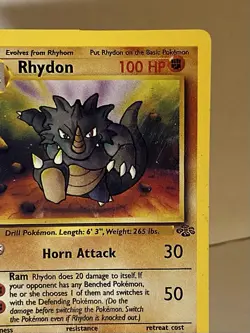 💥 Rhydon 45/64 Jungle 1st Edition Non - Holo Vintage Pokemon 1999 WOTC Card LP - Image 2