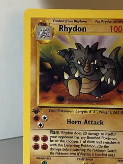 💥 Rhydon 45/64 Jungle 1st Edition Non - Holo Vintage Pokemon 1999 WOTC Card LP - Image 3