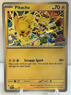 Pokemon Pikachu world Championship Black Star Promo Card SVP 225 - Image 1