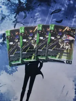 NEW! Wing Gundam x4 Play Set - NM - Gundam Card Game TCG [ST02-001] - Image 2