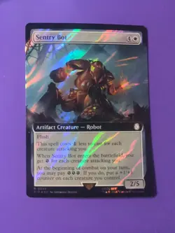 MTG - Sentry Bot - Extended Art - Surge Foil- Free P+P - Image 1